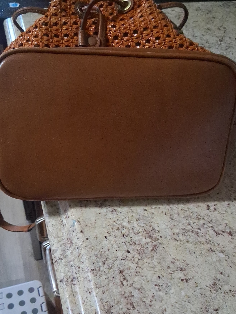 Patricia Nash Tan Woven Leather Backpack - Picture 9 of 9